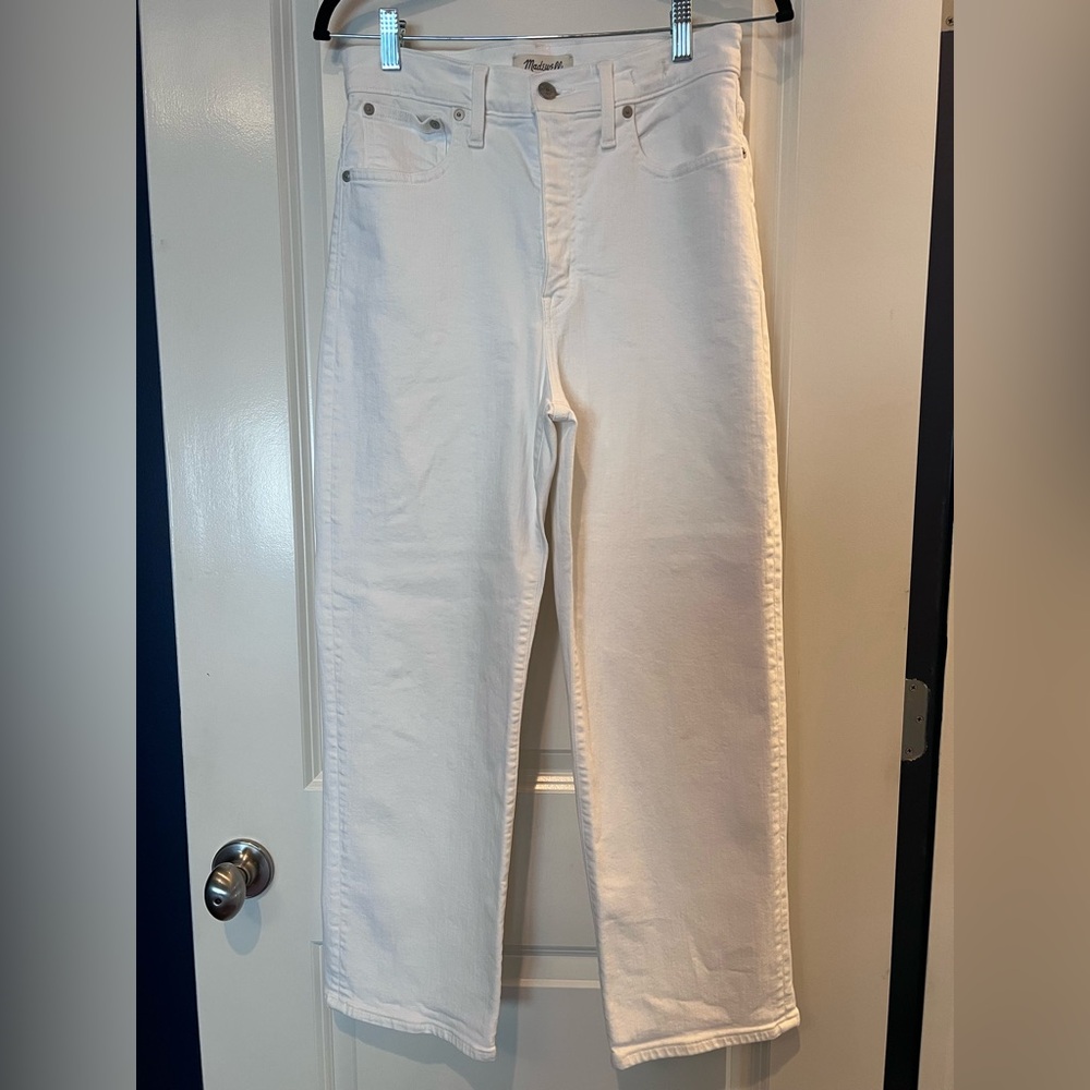 Madewell Slim High Rise Wide-Leg Jeans in White. Size 28. EUC!